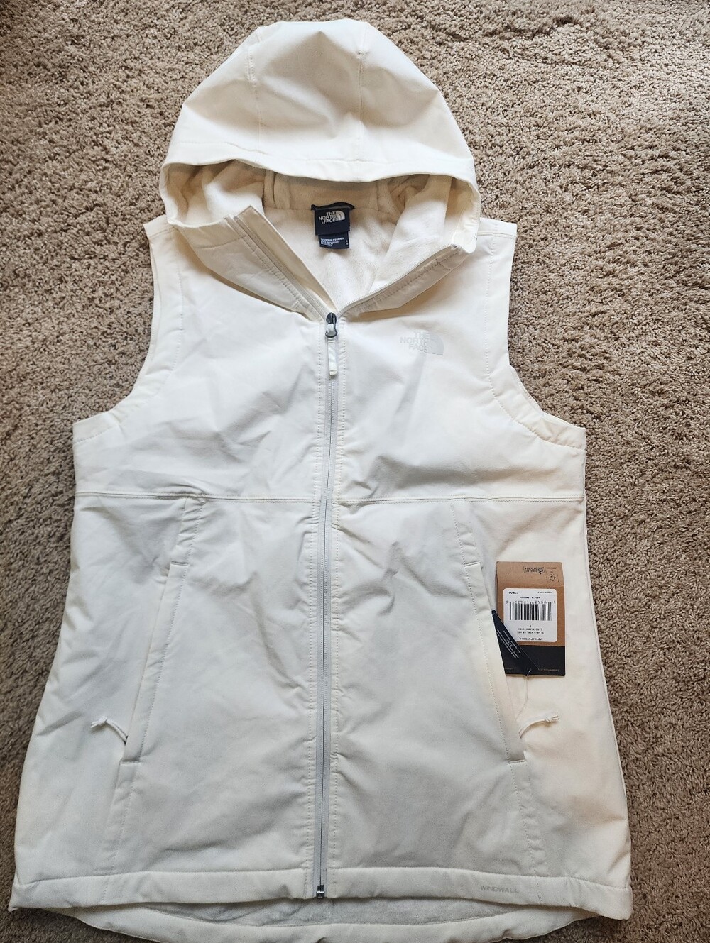 New Nwt Womem White The North Face Hooded Vest L